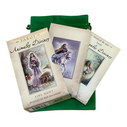 Animales Divinos +bolsa+libro Tarot Oraculo 12.5cm