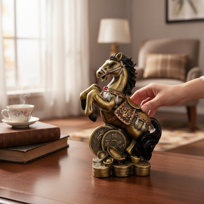 Caballo Año Chino Estatua De Resina 18x13x8.5 Cm