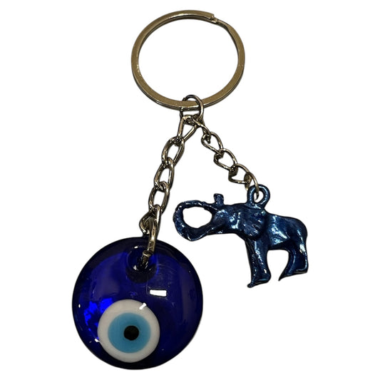 llavero elefante azul con ojo turco