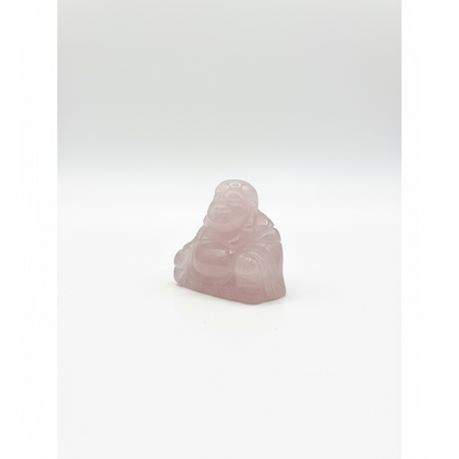 Escultura De Cuarzo Rosa En Forma De Buda