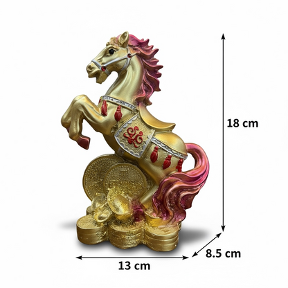 Caballo Año Chino Estatua De Resina 18x13x8.5 Cm