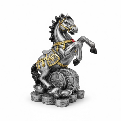 Caballo Año Chino Estatua De Resina 18x13x8.5 Cm
