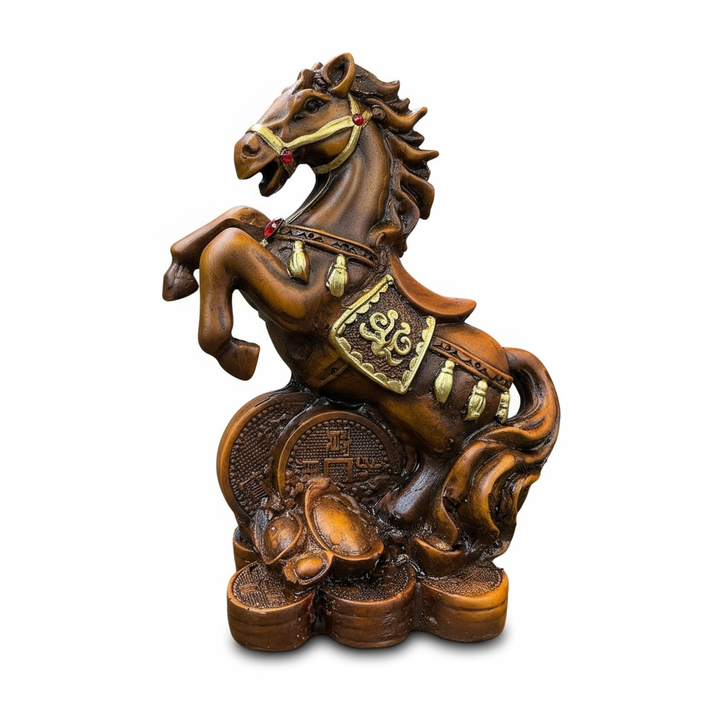 Caballo Año Chino Estatua De Resina 18x13x8.5 Cm