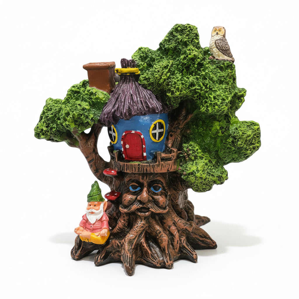 Cascada De Humo Árbol De Resina Chico 16cm Verde