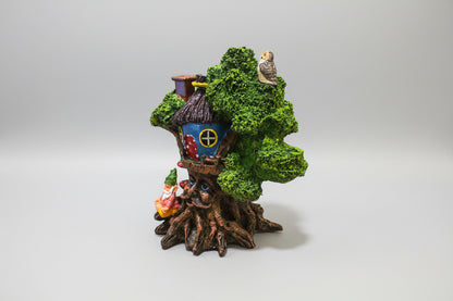 Cascada De Humo Árbol De Resina Chico 16cm Verde