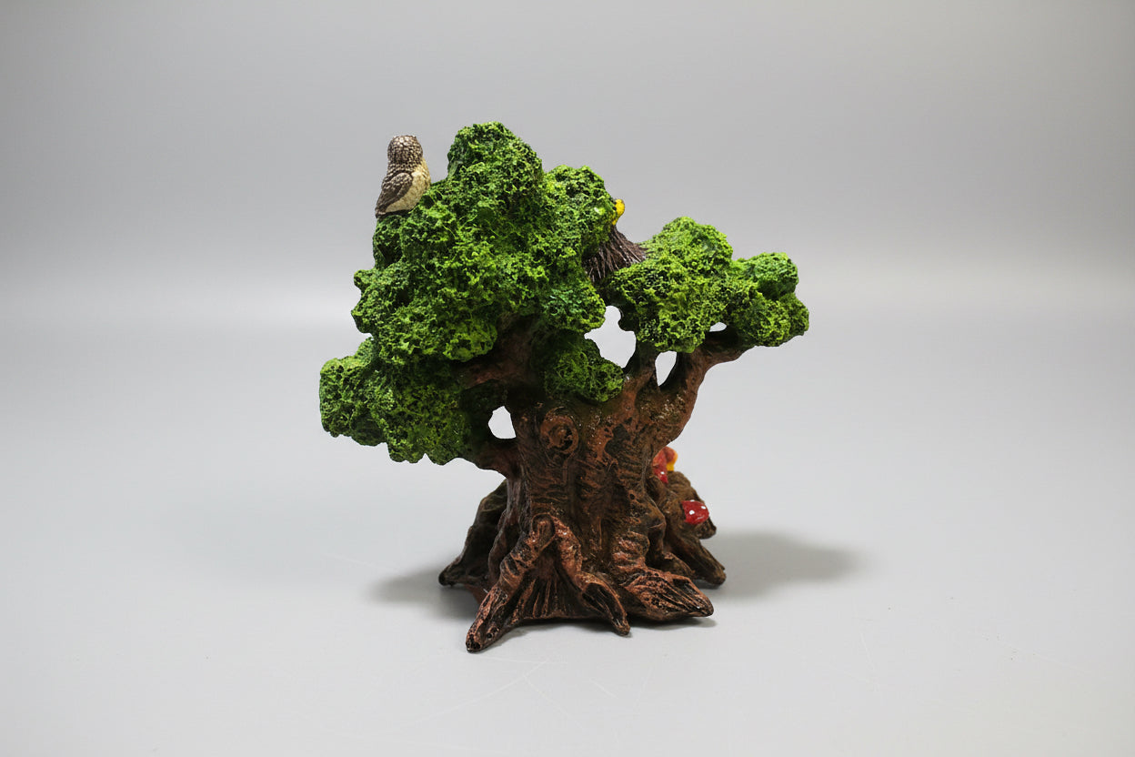 Cascada De Humo Árbol De Resina Chico 16cm Verde