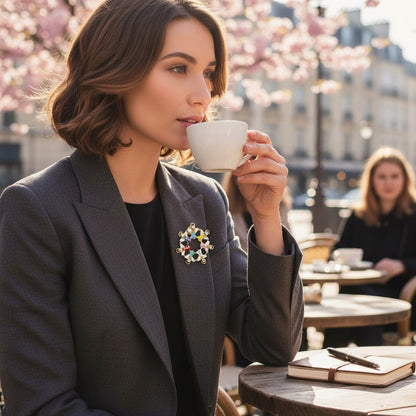 Círculo De Ángeles Baño De Oro Con Cristalprendedor