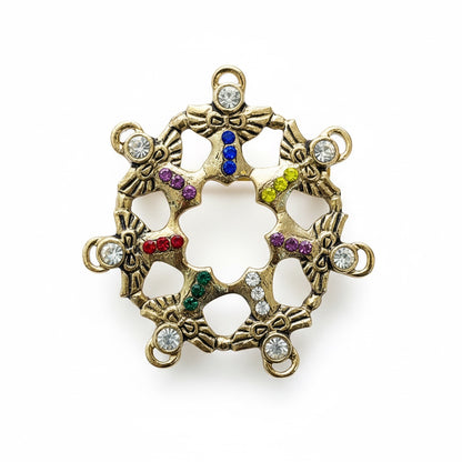 Círculo De Ángeles Baño De Oro Con Cristalprendedor