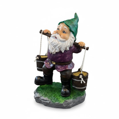 Gnomo Cubetas Figura De Resina De 20 Cm De Altura