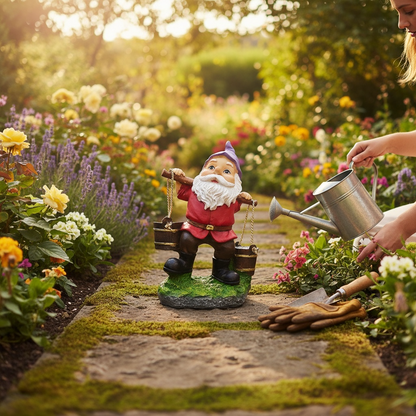 Gnomo Cubetas Figura De Resina Para Decoración Del Hogar