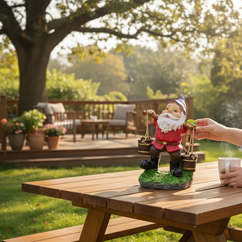 Gnomo Cubetas Figura De Resina Para Decoración Del Hogar