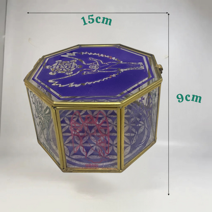 Metatron Con Los 7 Arcangeles Caja De Cristal 15 Cm Grabado