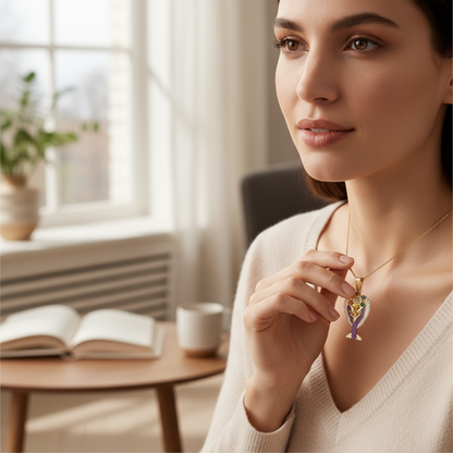 Metatron Dije Con Cubo Baño De Oro Pintado A Mano Con Crista