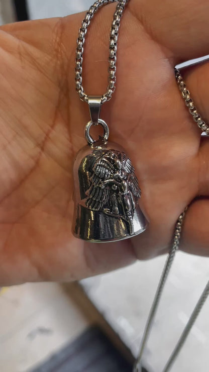 Campana Biker Amuleto Para Motociclista Con Cadena