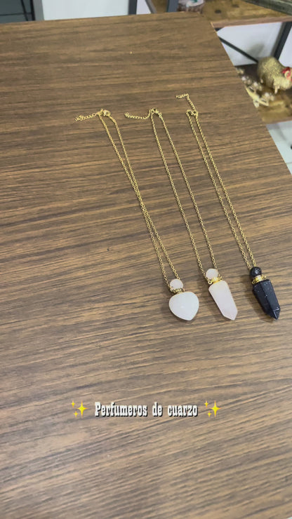 Cuarzo Amatista Rosa Blanco Varios Modelos Perfumero 4 Cm