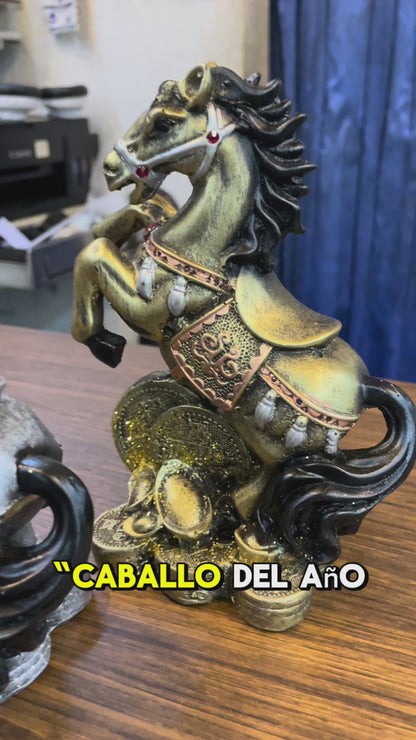 Caballo Año Chino Estatua De Resina 18x13x8.5 Cm