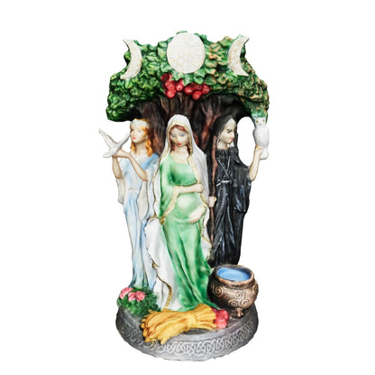 Triple Diosa Hecate Diosa Celta Figura En Resina 25 Cm