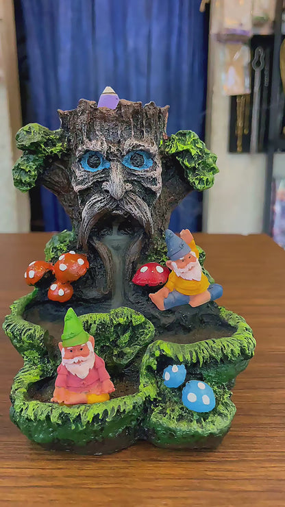 Porta Inciensos En Forma De Arbol Artesanales Cascada Humo Gnomos Gnomos