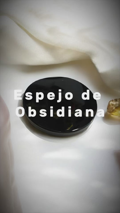 Espejo Obsidiana 8cm diametro