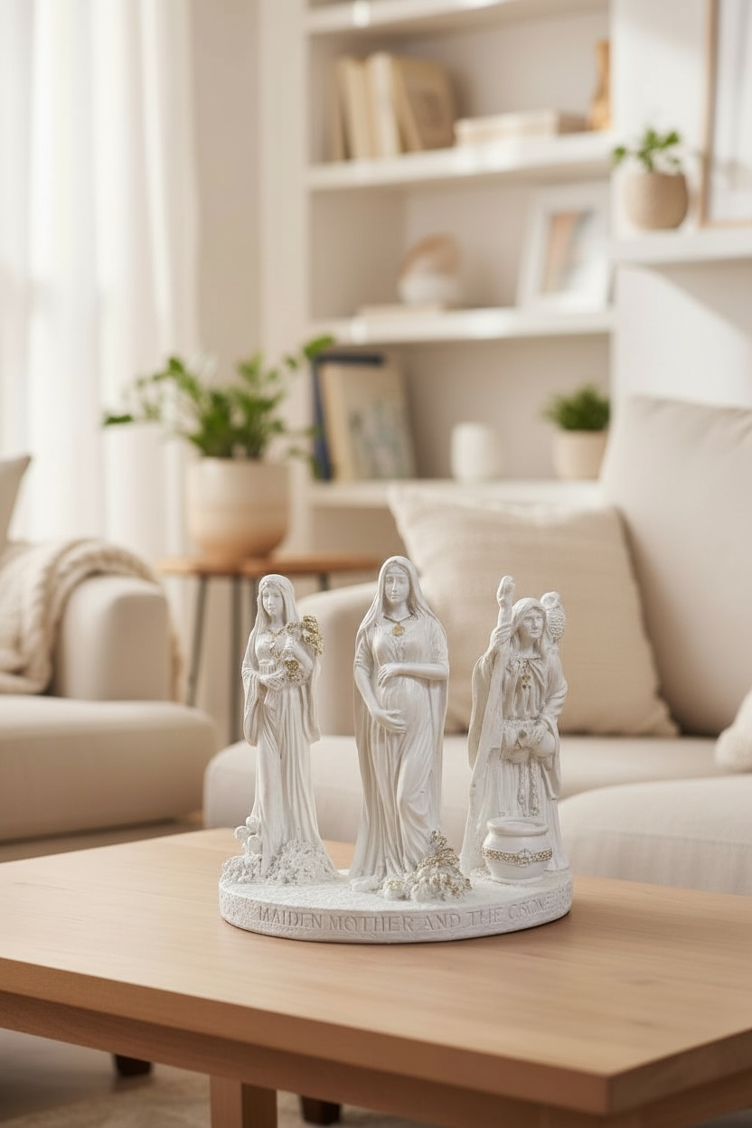 Escultura Triple Diosa 11cm Resina Artículos Esotéricos Lety